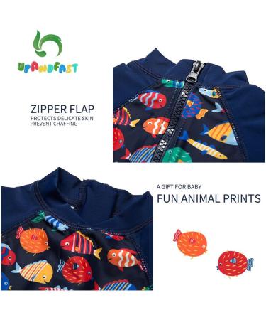 UPF 50+ Baby Girl One Piece Swimwear Set with Sun Hat | Toddler Swimsuits | Colorful Fish Design | Size 12-18 Months - Buy Online on GoSupps.com