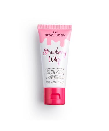 I Heart Revolution Strawberry Whip Primer  Pore Minimizer Cream  Makeup Primer With Vitamins C & E  Cruelty-Free  0.91fl.oz/27ml