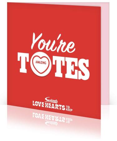 Love Hearts Personalised Valentines Greeting Card and Gift You're Totes Amazing - Buy Online on GoSupps.com
