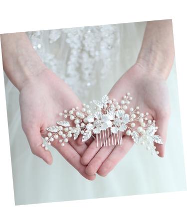 Beavorty bridal headpiece pearl headpiece Comb for Bridal Rhinestone Comb flower Hair Comb Rhinestone Hair Comb Wedding Hair Comb Wedding dress bride flower head - Buy Online on GoSupps.com