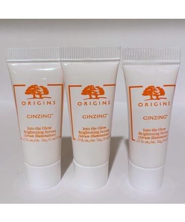 Lot of 3 Origins Ginzing into the Glow Brightening Serum mini 0.17 oz. 5ml Total 15ml
