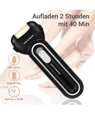 Electric Corn Removal Tool - 2 Replacement Rolls 2 Speeds for Extreme Foot Care - Black - Buy Online on GoSupps.com