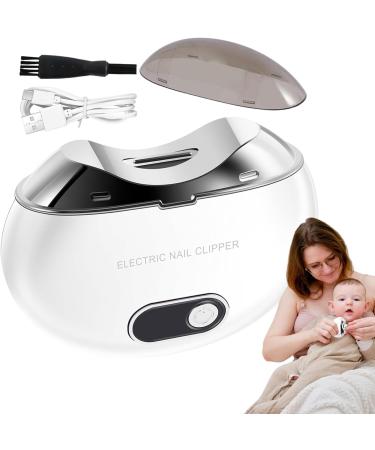 Fingernail Trimmer Electric Electric Automatic Nail Clipper | Nail Scraps Storage Clipper Rechargeable LCD Digital Display Clipper Light & 3 Speeds for Children Seniors White - Buy Online on GoSupps.com