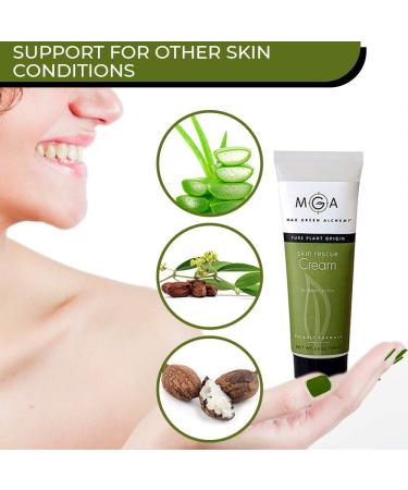 MGA Vegan Skin Rescue Cream - Organic Formula for Eczema, Psoriasis & Dermatitis | Hydrating Moisturizer for Dry, Itchy Skin | Face & Body Care - 2 Oz Jar - Buy Online on GoSupps.com