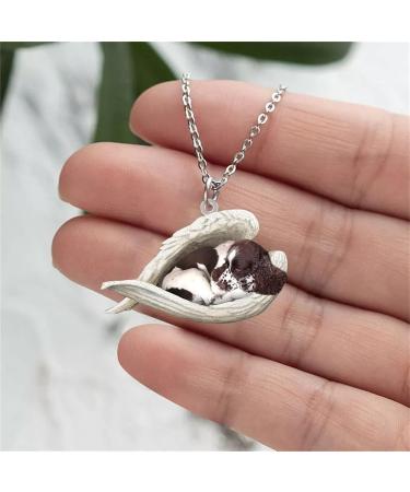 Frmuic Pet Necklace - Cute Sleeping Dog & Angel Design | Unique Gifts for Animal Lovers & Young Girls One Size Fits All - Buy Online on GoSupps.com