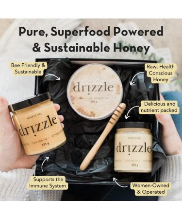 Drizzle Golden Raw Honey - Unfiltered and Unprocessed - Rich in Nutrients and Beneficial Enzymes - Notes of Dandelion Mint and Caramel - 100% Raw Pure Honey - Gluten-Free Paleo-Friendly (Pack of 2) 500g Golden Raw 500 g (Pack of 2) - Buy Online on GoSupps.com