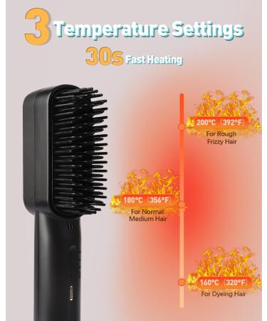 Portable Cordless Straightening Brush - Mini Negative Ion Styler for Travel | Fast Heating & Easy Hairstyles Anywhere - Buy Online on GoSupps.com