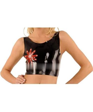 Sexy Latex Crop Top Rubber Shirt Clothing As Shown XX-Large As Shown XXL