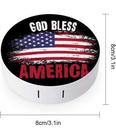 God Bless America Round Case For Contact Lens Kit Storage Box with Mirror Printed - Buy Online on GoSupps.com