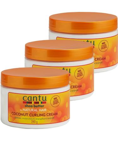 Cantu - Shea butter Locken cream with coconut - moisturizing hair cream for defined curls and structured hair - 3 -pack (3 x 340 g) 340 g (3 -pack) - Buy Online on GoSupps.com