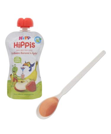 Buy Hipp Hippis Squeeze Bag - Strawberry Banana & Apple | 100% Organic Fruit Snack | 6 x 100g Pack - No Added Sugar - International Shipping - Buy Online on GoSupps.com