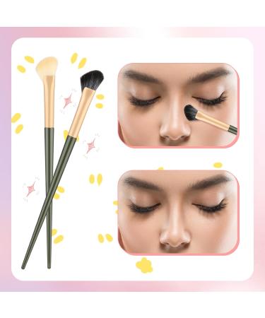 Yolev Nose Contour Brush Set - 2 Half Fan-Shape Brushes for Dark Circles & Puffiness | Under Eye Concealer & Makeup Blending Tools - Buy Online on GoSupps.com