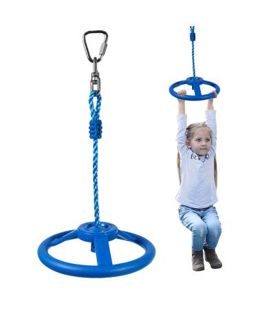 OYOCOOL Ninja Wheel Obstacle for Kids Adults 360 Degrees Rotating Joint Jungle Gym Monkey Wheel Course Outdoor Indoor Playground Backyard Warrior Obstacle Course Slacking Line Blue