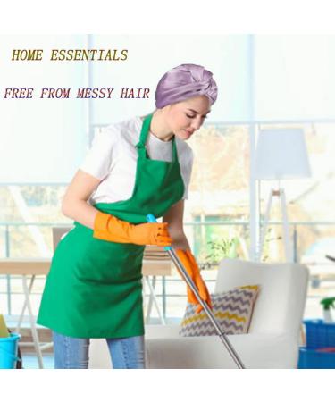 Silk Hair Bonnet for Sleeping - Double Layer Soft Silky Night Cap for Women - Purple - Buy Online on GoSupps.com