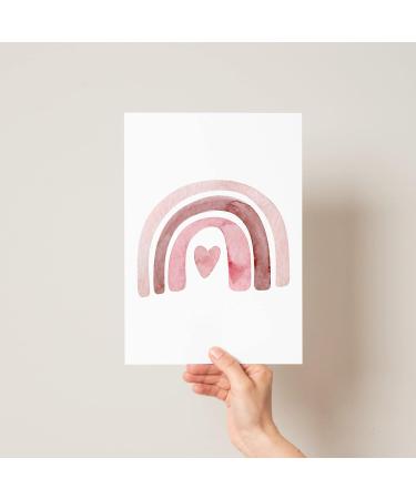 Pompom Prints Set of 3 Girls Bedroom Rainbow Nursery Prints | Scandi Boho Style Decor | Playroom Wall Art (A4 D) - Buy Online on GoSupps.com