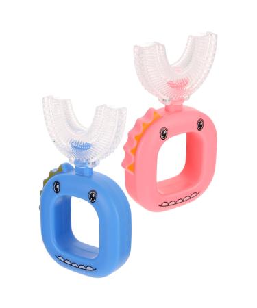 Beaupretty 2 pieces u shared toothbrush for children children's accessories and toothbrush household children's toothbrush household children's toothbrush household silicone toothbrush portable