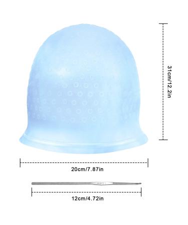 NATUCE Silicone Highlight Cap for Hair Coloring - Blue Highlight Cap with Needle for Easy Highlighting - Buy Online on GoSupps.com