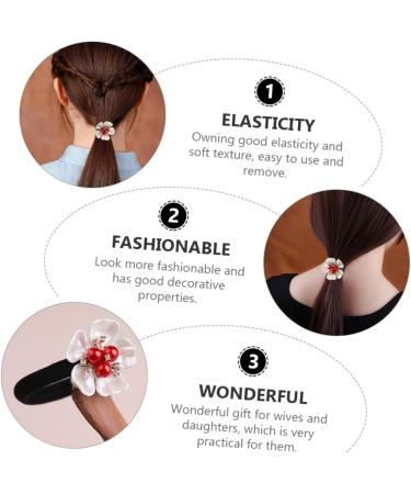 FRCOLOR hair accessories hair rope Multi- Petal Hair Ring pearl hair tie Premium Hair Scrunchies elastic hair rope elastic hair bands Christmas Miss Synthetic Shell Flower Resin Jiangnan - Buy Online on GoSupps.com