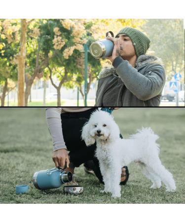 Asobu Pet Dog Bowl & Insulated Stainless Steel Water Bottle for Travel - 1L Blue | Perfect Pet Travel Gear - Buy Online on GoSupps.com
