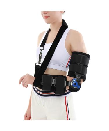 SFKLYU Hinged Elbow Brace Adjustable Post Elbow Brace Arm Splint Supporting from for Postoperative Arm Injury Recovery Ligament and Tendon Repairs Left