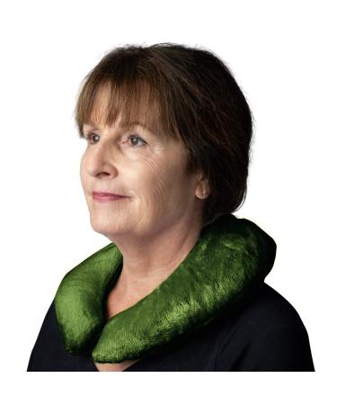 Herbal Concepts Aromatherapy Horse Shoe Shaped Microwaveable Wrap Made of Organic Flaxseed, Yarrow, & Chamomile for Neck | Neck Wrap Relieves Stress & Pain | Available in Olive