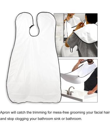 Rowwait Beard Bib Apron Beard Catcher with 2 Suction Cups Portable Beard Shaving Bib Beard Trimmer Catcher Beard Shaving Apron Bib Moustache Grooming Tool for Men's Trimming Hair Cutting Cape(White) - Buy Online on GoSupps.com