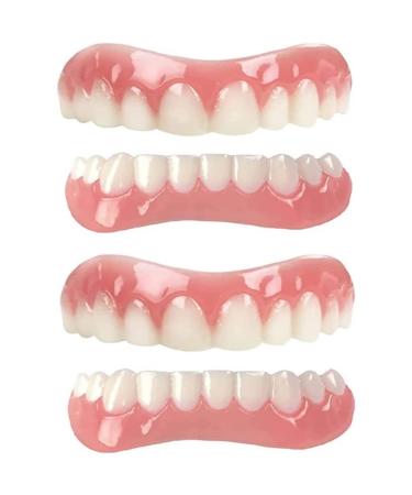 Wrapping false teeth veneers reusably cosmetic veneer teeth temporary prostheses men and women silicone prostheses for missing tooth fake tooth veneer 2 pair