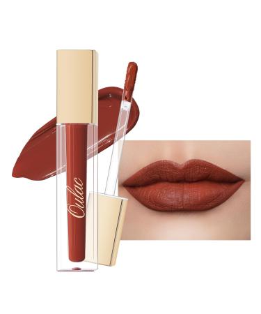 Oulac liquid matt lipstick brick red lipstick long -lasting with kiss intensive color levy precise applicator matt finish vegan gluten -free liquid matt 4.5 ml (m21) (m21) Wild kiss