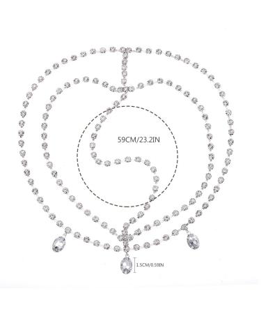 Yalice Rhinestone Layered Head Chain - Sparkly Bridal Headpieces for Women and Girls (Silver) - Buy Online on GoSupps.com