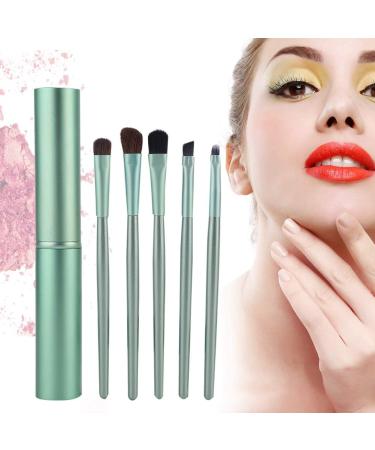 5pcs Portable Cosmetic Brush Set - Green Eye Shadow & Foundation Makeup Tools - International Shipping Available - Buy Online on GoSupps.com