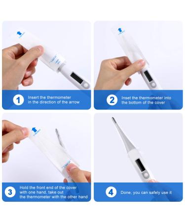 Healifty 200Pcs Disposable Thermometer Covers for Digital Thermometers - Oral Ear Recta Thermometer Sleeves - Buy Online on GoSupps.com
