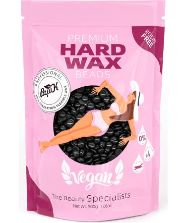 Wax Beads BOYUJK Professional Hard Wax Beads for Full Body Facial And Legs Painless Gentle Hair Removal Wax Beads for Women and Men (500g Black) Black 500g