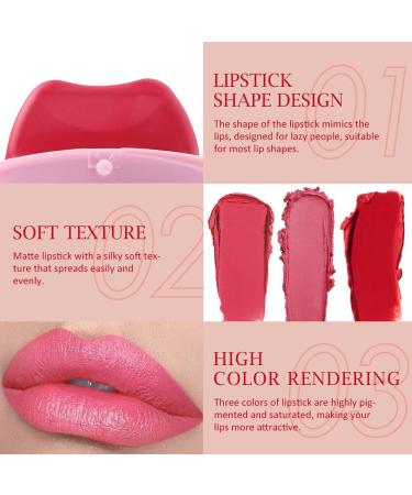 3Pcs Ruby Orange Red Nude Pink Mauve Matte Velvet Lazy Lipstick Set - Long Lasting & Waterproof Smudge Proof Lip Stick Packs for Women - Labiales Matte Larga Duracion 24 - 3 Count - Buy Online on GoSupps.com