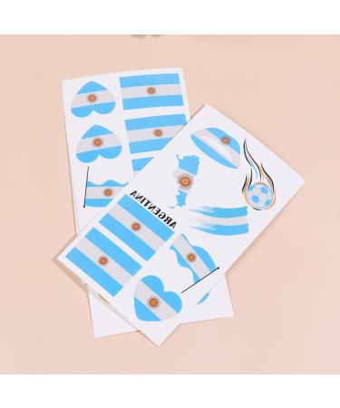 24 Sheets National Flag Body Stickers Temporary Face Tattoos Decal for Soccer Fans Sports (Argentina) - Buy Online on GoSupps.com