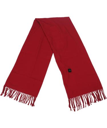 Electric Heated Scarf - 3 Temperature USB Winter Scarf with Tassels & Zipper - Red - Buy Online on GoSupps.com