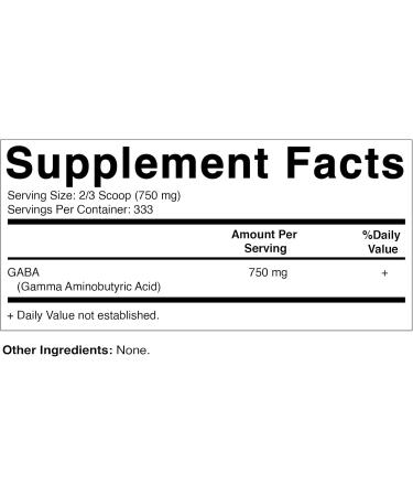 Vitamatic Gamma Aminobutyric Acid Powder 750 mg - GABA Supplement - 250g | 333 Servings for Optimal Health | International Shipping Available - Buy Online on GoSupps.com