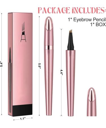 lomdung 3D Microblading Eyebrow Pen waterproof with 4 fork tips smudgeproof can light natural eyebrow color magic eyebrow pencil light brown - Buy Online on GoSupps.com