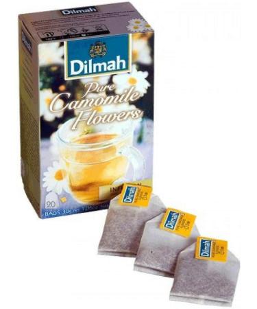 Dilmah Pure Camomile Flowers 20 Tea Bags - Caffiene Free - Pure Sri Lankan Ceylon Tea Box - Buy Online on GoSupps.com
