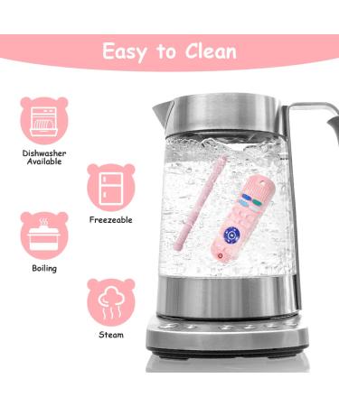 Silicone Remote Control Shape Baby Teether Toy with Pacifier Clip - BPA Free Teething Toy for Over 3 Months (Pink) - Buy Online on GoSupps.com