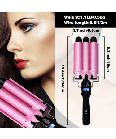 Hair Curling Iron Curling Wands Hair Curler Tourmaline Ceramic Hair Crimper Long Hair 3 Barrel Waver Instant Heat Hot Curler Deep Waver for Home/Travel/Salon Curlers with Temperature Control - Buy Online on GoSupps.com