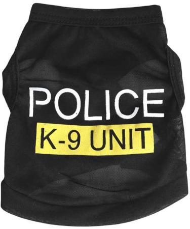 Buy XL Black Police Suit Cosplay Vest T-Shirt for Dogs | Stylish Pet Costume for Puppies - International Shipping Available - Buy Online on GoSupps.com