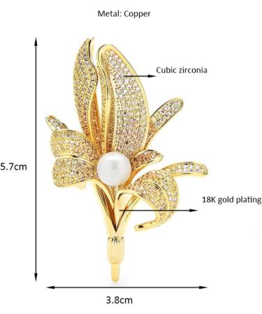 Pin Jewelry Gifts for Women Ladies Elegant Sparkle Crystal Lily Flower Brooch Wedding Party Brooch Flower Shape Brooch Ladies Fashion Accessories Brooches & Pins - Buy Online on GoSupps.com