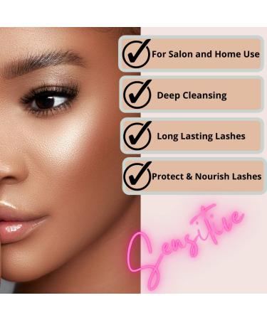 Lash Shampoo Kit for Extensions - Sensitive Cleanser - Foaming Lash Bath - Paraben, Sulfate, & Oil Free - Salon & Home Use (60ml/2 Fl Oz) - Buy Online on GoSupps.com