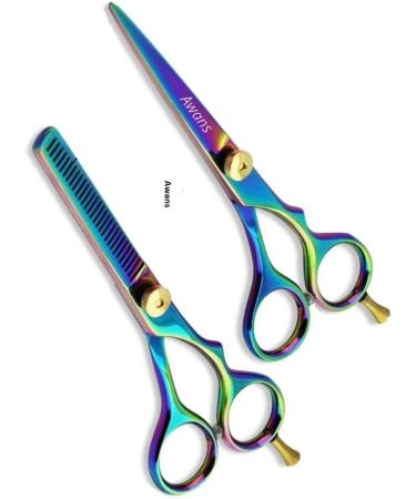 Hair Cutting Scissors Kits 6 Stainless Steel Hairdressing Shears Set Thinning Texturizing Scissors Professional Barber Salon Use or Home - Buy Online on GoSupps.com
