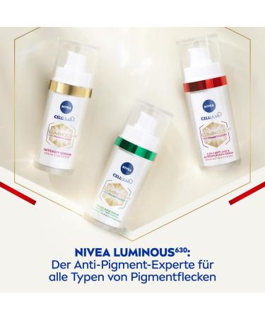 Nivea Anti-Aging Serum for Pigment Spots - Collagen Booster & Hyaluronic Acid Facial Care (30ml) | Cellular Luminous630 2-in-1 Solution - Buy Online on GoSupps.com