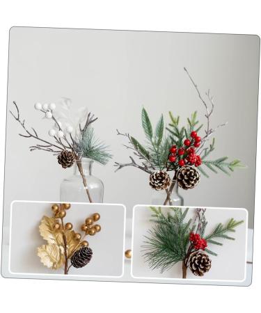 ABOOFAN 12 Pcs Christmas Decoration Christmas Tree Ornament Faux Pine Picks Artificial Pine Picks Pine Cone Stems Christmas Simulated Branches Bouquet Branch Plastic Pine Cones Red Fruit - Buy Online on GoSupps.com