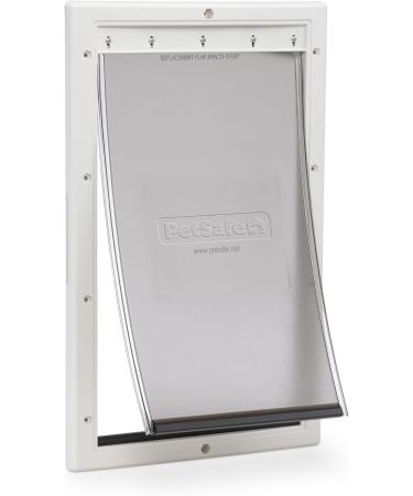PetSafe Plastic Pet Door for Dogs and Cats, Paintable Frame, Durable, Flexible Tinted Flap, Available in Small, Medium, Large, X-Large, Pets Up to 220 lb, Easy DIY Install, Security Cover Included - Buy Online on GoSupps.com