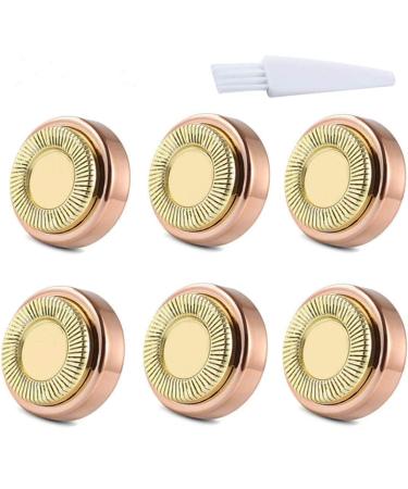 Facial Hair Remover Replacement Heads for Finishing Touch Flawless Women's Hair Removal Tool, 18K Rose gold, As Seen On TV, (6Pcs)