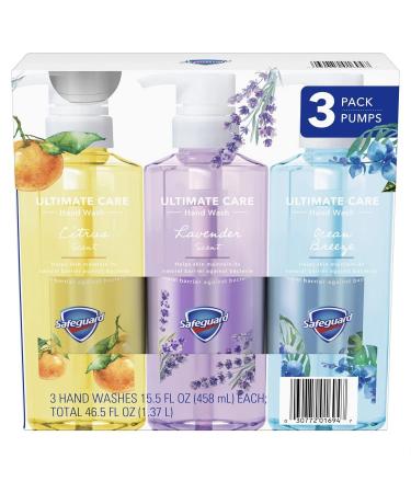 Safeguard Liquid Hand Soap 3-in-1 Ultimate Care Pack Micellar Deep Cleansing (15.5 fl. oz. 3 pk.)