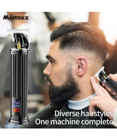MARSKE Aluminum Alloy Hair Clippers & Beard Trimmer - Professional Zero Gapped T-Blade LCD Display USB Rechargeable - Black - Buy Online on GoSupps.com